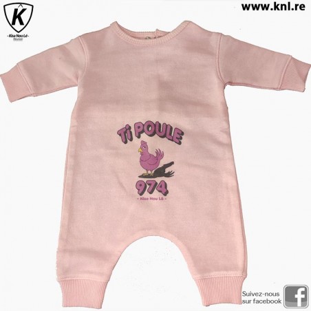 Body d'hiver Bébé Ti Poule 974 rose