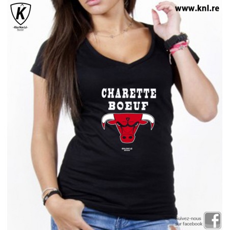 Tee Shirt Charette Boeuf femme noir