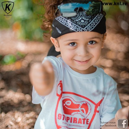 Tee Shirt 974 Pirate enfant blanc