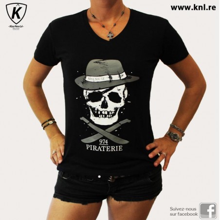 Tee Shirt Piraterie femme noir