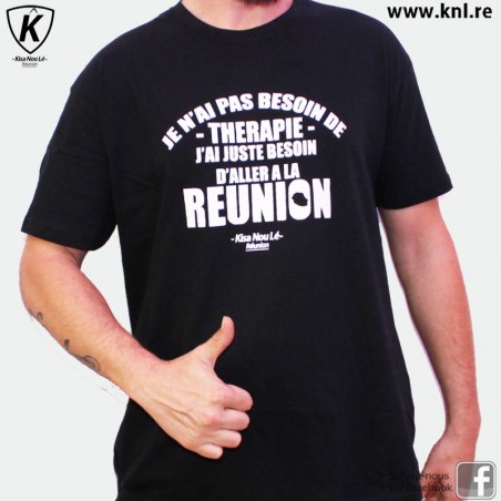 Tee Shirt Thérapie Réunion homme noir