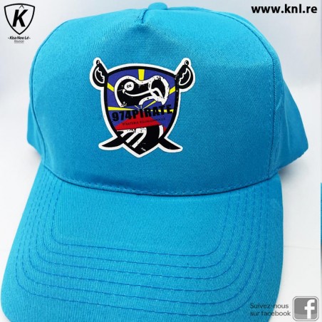 Casquette 974 Pirate Bleu Réunion