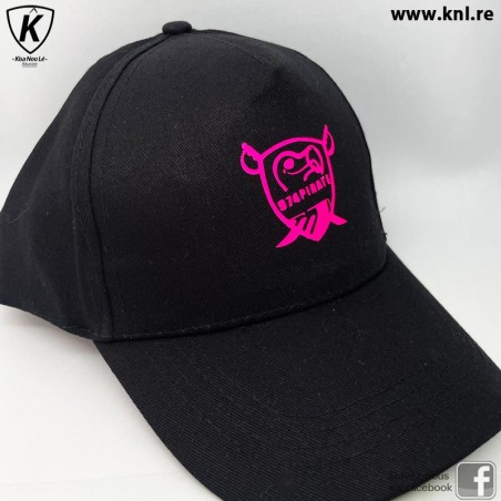 Casquette enfant 974 Pirate noir rose fluo