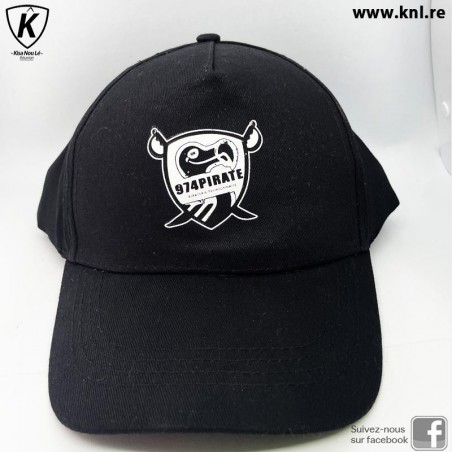 Casquette 974 Pirate noir et blanc