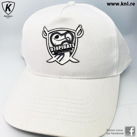 Casquette 974 Pirate blanche