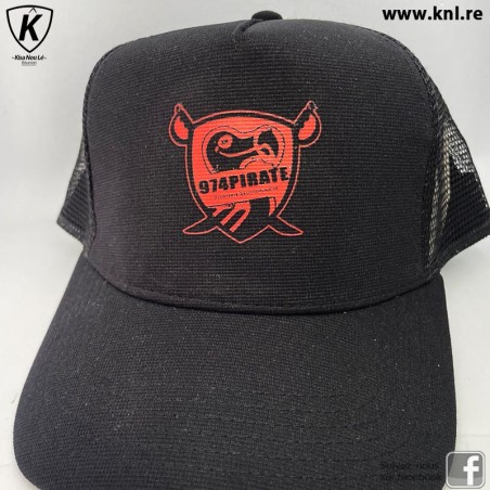 Casquette Filet 974 Pirate Noir & Rouge