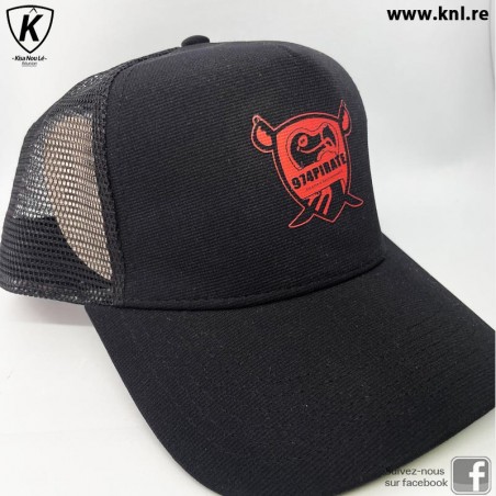 Casquette Filet 974 Pirate Noir & Rouge