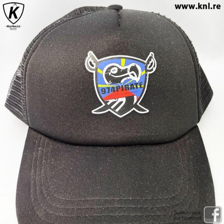 Casquette filet enfant 974 Pirate Réunion noir