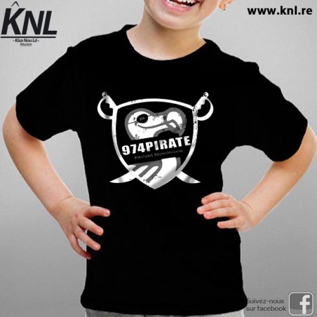 Tee Shirt Enfant 974 Pirate noir