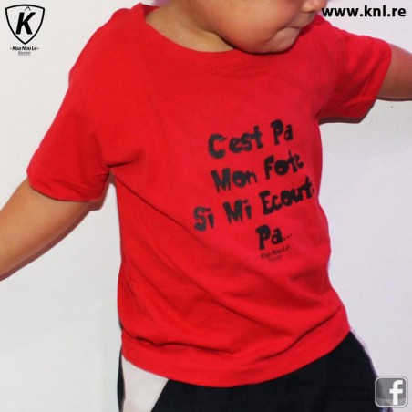 Tee Shirt C'est pas mon fote enfant rouge